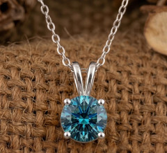 4.00 Ct Certified Blue Diamond Pendant, Tariffs FREE & Matching Studs .