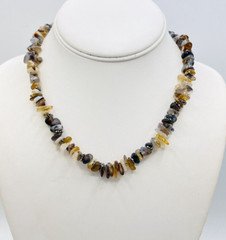 Multi Gemstone Sterling Silver Beaded Artisan Necklace Toggle Clasp 17 in