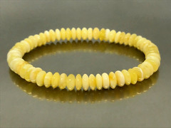 AMBER BRACELET Gift Natural Baltic Amber Yellow Milky Tablet Beads 6,5g 17321