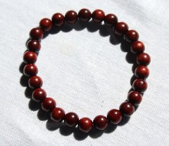 Handmade Stretch Bracelet – 8mm Red/Blood Sandalwood – Protection – Select Size