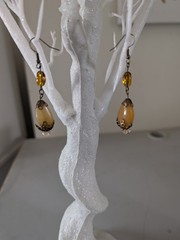 Yellow Jasper and Bronze Earrings