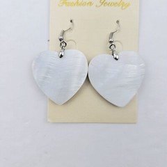 Abalone Paua Shell Rainbow Polished Heart Pendant & Earrings