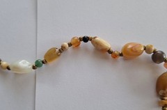 Beautiful Versatile Natural Polished Agate Jasper Adventurine Strung Necklace