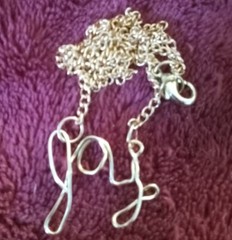 14k Gold Filled GF Joy Word Wire Pendant Plate Chain Necklace Name Bible Verse