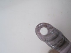 Love Glass Heart Sharpened Pendant Hand Blown Artist Glass Horizontal Stripe New