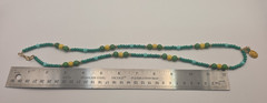 Beaded Necklace Green and Yellow with Pineapple Pendant (Lot 7)