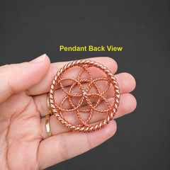 Flower of Life Pendant – 6 Petal Copper Design, 144 MHz Tensor Pendant