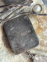 Shirley Price Signed Artist Made Sterling Sig. Pearl Jadeite Jasper Lg Pendant