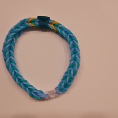 Adjustable Braided Rubber Bracelet Blue Yellow Green
