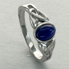Oval Blue LAPIS LAZULI Celtic Ring – 925 STERLING SILVER #2e