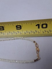 Hand Seed Beaded Artist Design Pendant Necklace Pearl and Gold Beaded Chain
