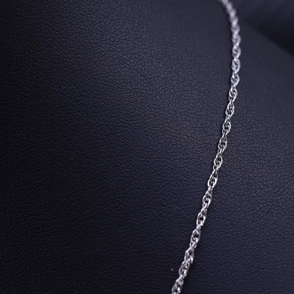 18” 2mm, vintage Italian sterling silver 925 Singapore rope chain necklace