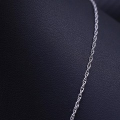 18” 2mm, vintage Italian sterling silver 925 Singapore rope chain necklace