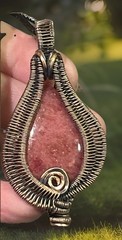 Rosaline (Thulite) ~ Handmade copper wire wrapped pendant 8w
