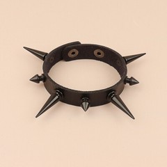 Punk Leather Bracelet Rivet Irregular Pointed Nail Men’s and Women’s Bracelet