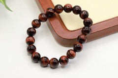 AAA Natural Red Tiger Eye Bracelet: Cat Eye Effect Healing Gemstone