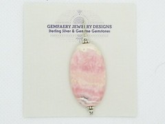 Sterling Silver Natural RHODOCHROSITE Gemstone Pendant #5856…Handmade USA