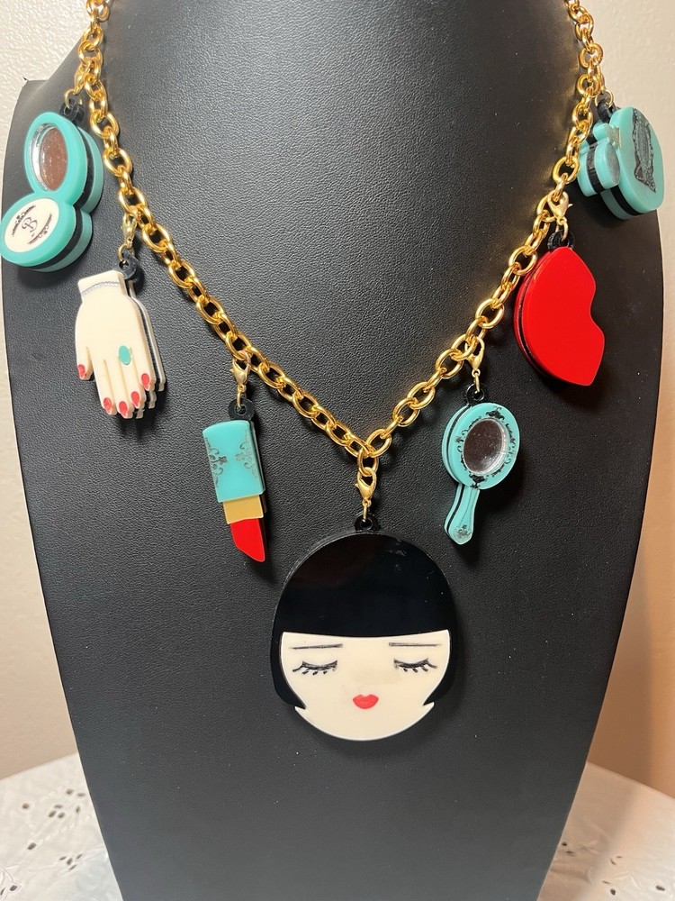 Baccurelli Signed Louise’s 7 Treasures in Pandora’s Box Charm Necklace 2-Sided
