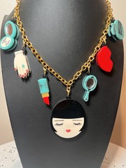 Baccurelli Signed Louise’s 7 Treasures in Pandora’s Box Charm Necklace 2-Sided