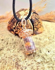 Nature Super Seven Crystal Chips Bottle Pendant Necklace