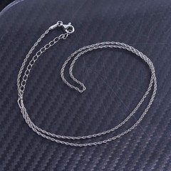 16+2” 1mm, vintage Baroni sterling silver 925 circle chain necklace