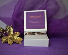 Cuff Bracelet/Copper and Black Leather-Handmade- Gift Box/Free Shipping-BL0107-