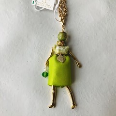 Murano Glass cc zecchin woman head doll  necklace 18″ / Pendant Made in Italy