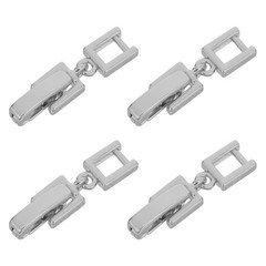 4Pcs Silver Jewelry Extender Clasp Set for Necklaces Bracelets Fold Over Design