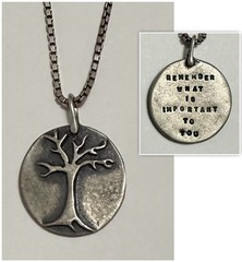 Sterling Silver Tree of Life~Remember What is Important to You Pendant Necklace