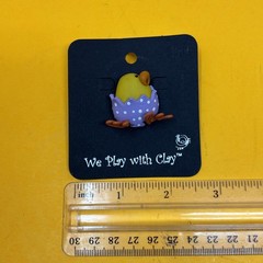 1” handcrafted miniature chick In Purple Polka Dot Egg 🥚 figurine Pin