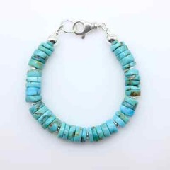 Southwestern Native American Beaded Heishi Turquoise Bracelet Tribal Jewelry