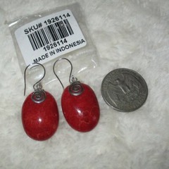 Sponge Coral Earrings Women’s in Sterling Silver TGW 12.50 cts.