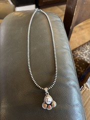 White Buffalo Turquoise With Brown/ Copper Jasper Accent Stone In A Pendant