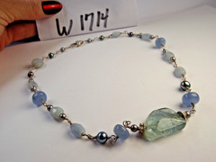 Vintage Beautiful Handcrafted Multicolor Gemstone Sterling Silver Necklace