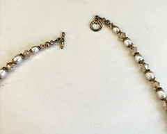 Artisan hand Strung real pearl and faceted Glass bead 17” necklace