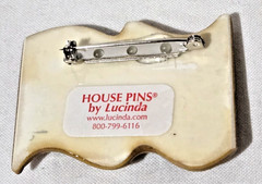 Patriotic Lucinda House Pin American Flag Glitter Star 4th July Red White & Blue
