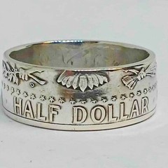 Coin ring handcrafted from 1964 silver KENNEDY JFK US HALF DOLLAR sizes 7-14