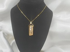Yellow Imperial Topaz Crystal Pendants in 14K Yellow Gold