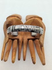 Artisan Handmade LOVE 925 Sterling Silver Cuff Stacker Bracelet Sz 6¾
