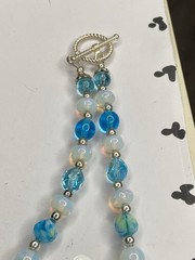 Artisan Handcrafted Art Deco Lampwork Breakfast at Tiffany?s Blue Necklace Ooak