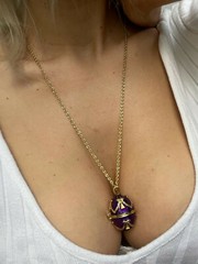 February Birthday gift Jewelry Faberge egg NECKLACE & BRACELET set Anniversary