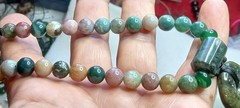 India Agates beads Hand made with Serpentine stone, adjustable necklace.