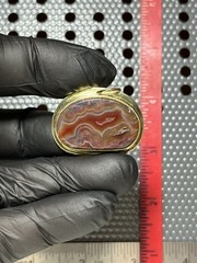 Fortification Agate (open Back) Set In Brass Pendant Number 153