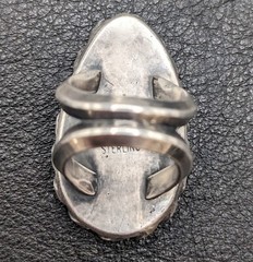 BIG Natural Blue Royston Turquoise Women’s Ring Size 6.75 In Silver Made In USA