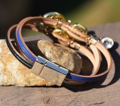 Metallic Colors Druzy Cuff Bracelet , Black, Grey , Blue , Magnetic Clasp