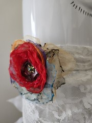 Organza Fabric Flower Brooch Pin