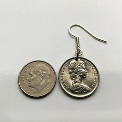 Australia 5 Cent coin earrings Echidna spiny anteater hedgehog Melbourne e000007