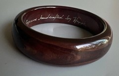 Cypress Handcrafted By Huppke Wood Enameled Bangle Bracelet