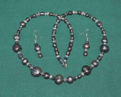 Handmade Jewelry Set: Freshwater Pearl Necklace & Earrings