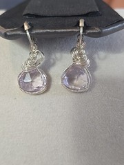 Amethyst Sterling Silver Dangle Earrings Handmade Nature-Inspired 925 Jewelry